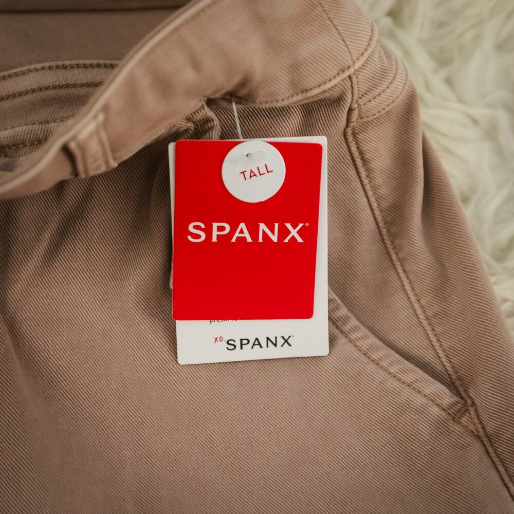 SPANX Size Medium M Tall Mauve Solid Stretch Twill Crop Wide Leg Pants NEW - Picture 5 of 8
